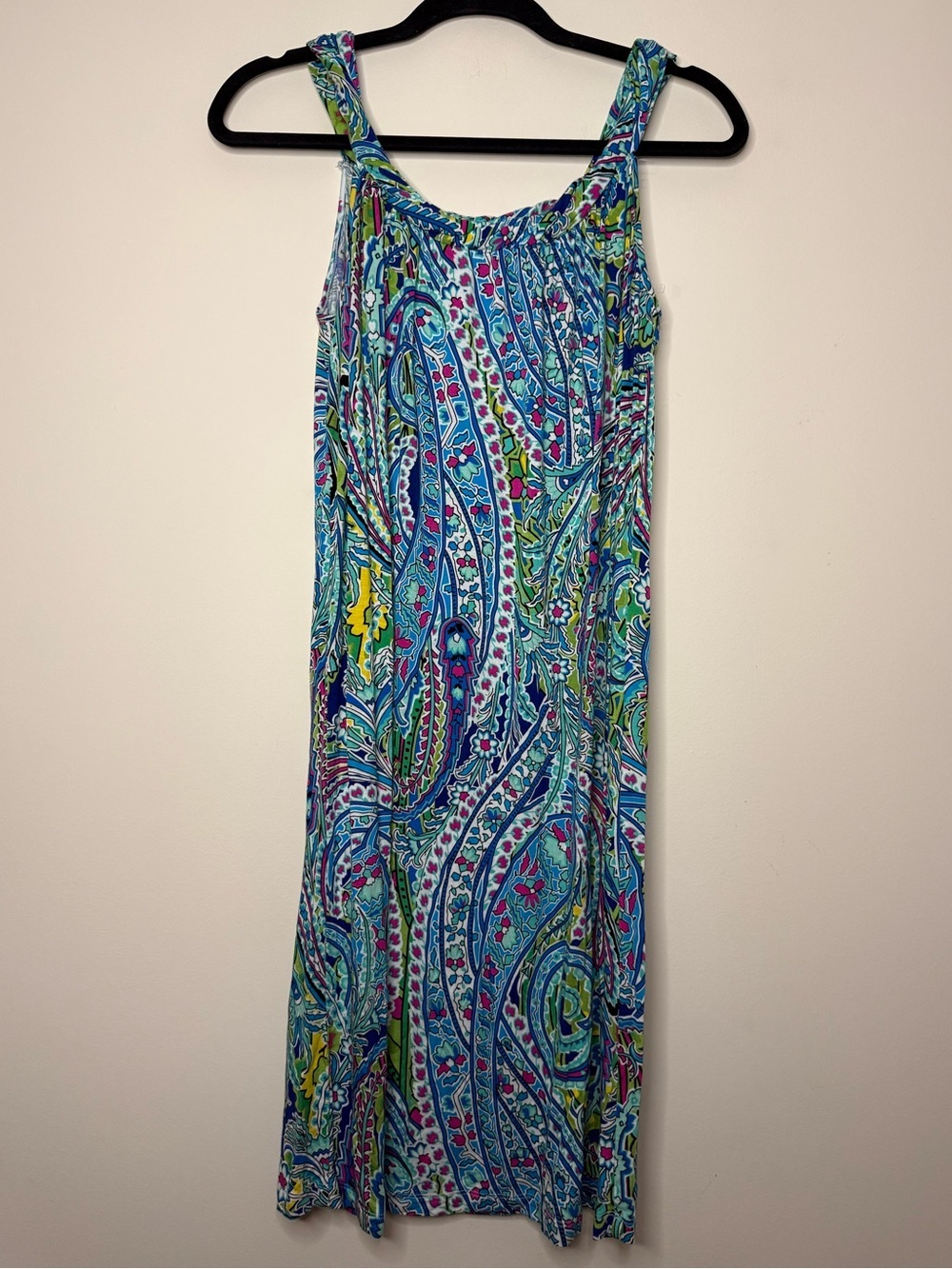 Beachy Blue Boho Paisley Floral Resort Wear Mini Dress
